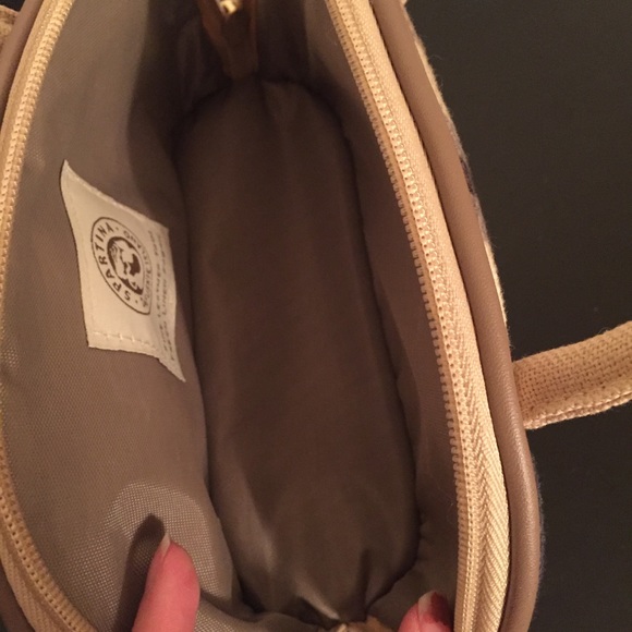 SPARTINA 449 Linen Fabric Mini Bag Makeup Handbag - Picture 6 of 7